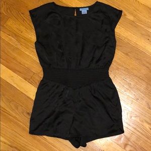 HAWKS black silk romper